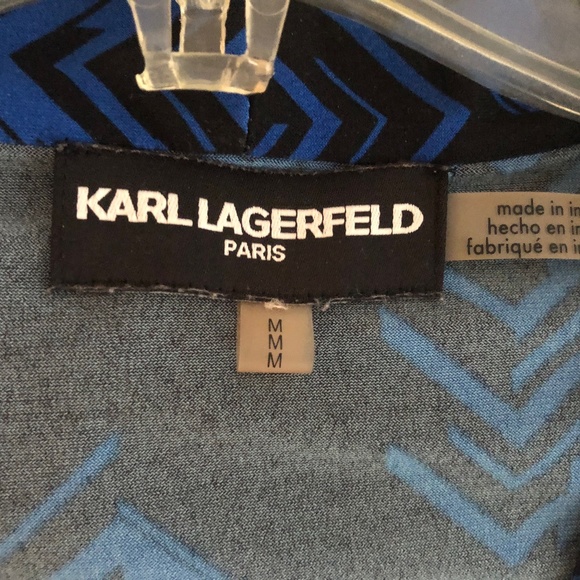 Karl Lagerfeld Paris M Blue/Black Top - Picture 7 of 8